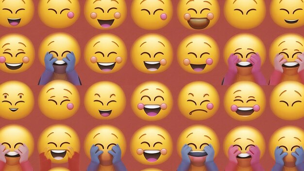 Ragazzi del Copyspace che coprono la testa con le emoji