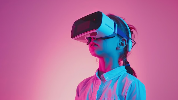 Ragazzina con gli occhiali VR