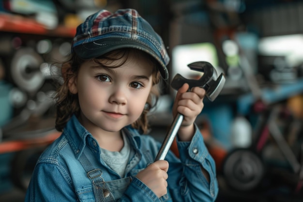 Ragazzina con la chiave in garage