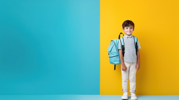 Ragazzino con la borsa da scuola