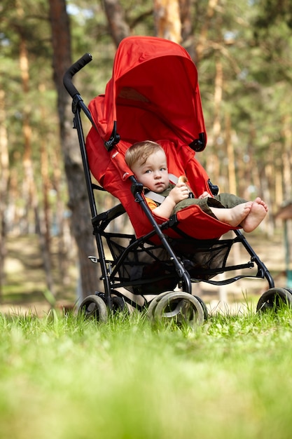 Ragazzino nel passeggino