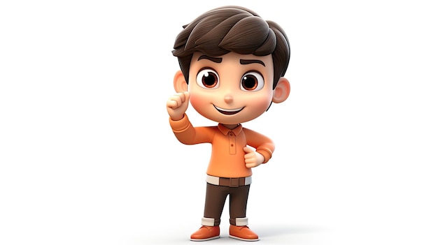 Ragazzo 3D cartoon carino generato da ai