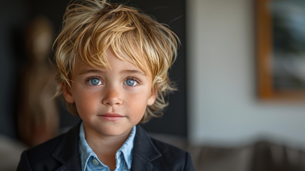 Ragazzo biondo con gli occhi blu