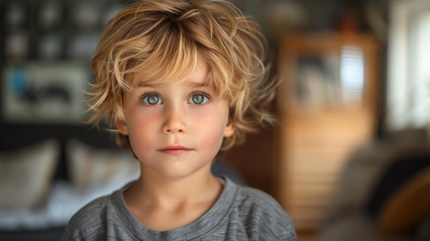 Ragazzo biondo con gli occhi blu