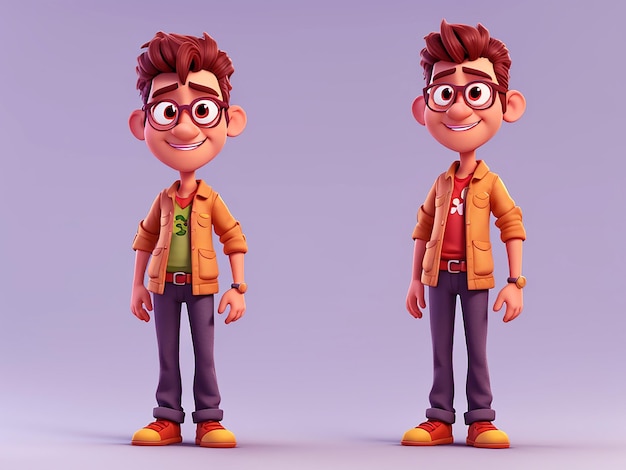 Ragazzo carino personaggio dei cartoni animati modello 3D