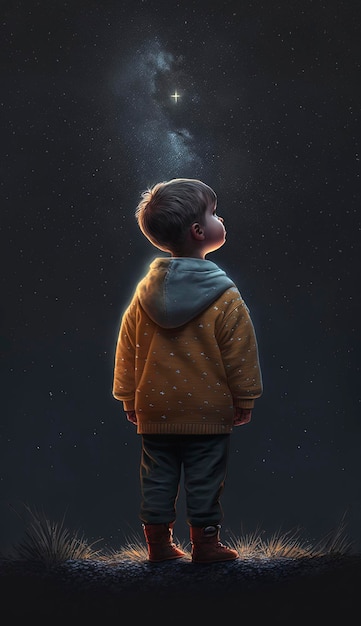 ragazzo che guarda le stelle