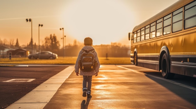 Ragazzo che torna a scuola