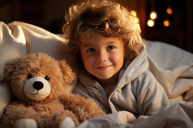 ragazzo con orsetto di peluche