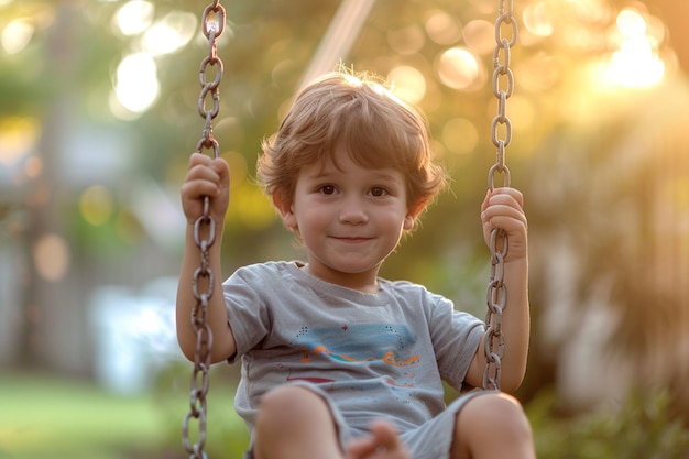 ragazzo giovane seduto su uno sfondo in stile bokeh