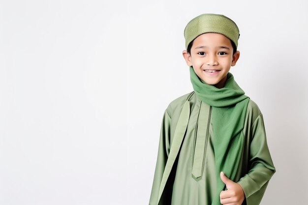 Ragazzo in costume musulmano verde