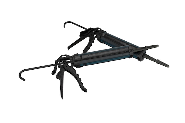 Ragazzo scheletro pistola per calafataggio rendering 3D