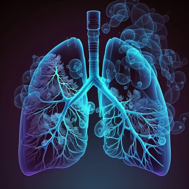 Raggi X di polmoni pieni di fumo La malsana dipendenza dal tabacco e i suoi rischi per la salute medica IA generativa