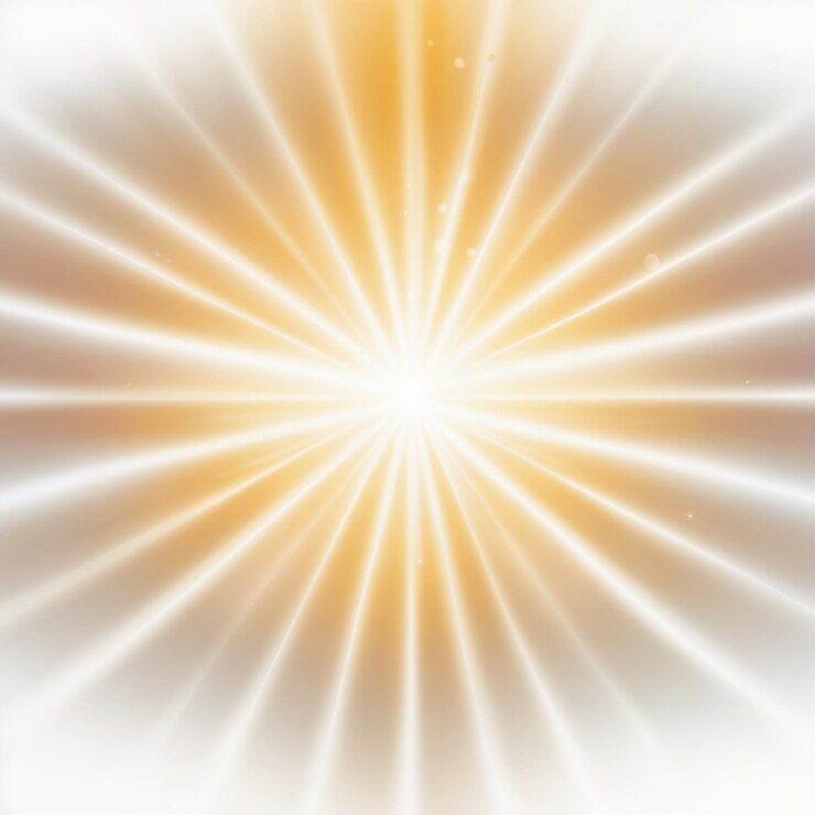Foto raggio solare astratto con effetto di gradiente delle luci bokeh isolato su uno sfondo bianco e trasparente