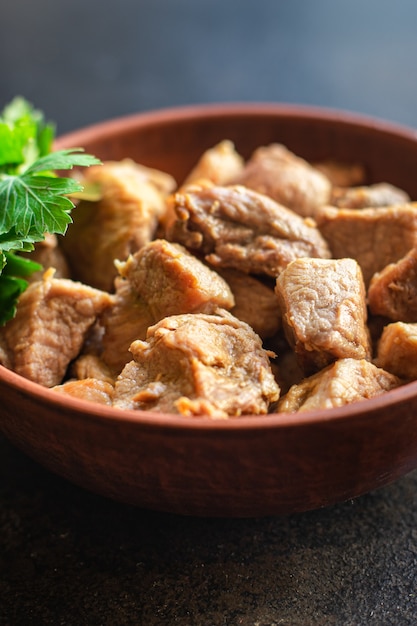 ragù di carne maiale arrosto agnello o tacchino in umido prodotti biologici pasto snack copia spazio cibo