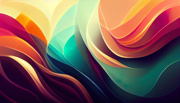 Rainbow Blend Background Layers Abstract Gradient background design forme colorate illustrazione 3d