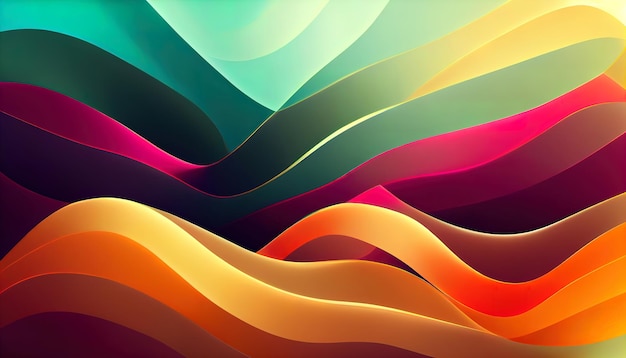 Rainbow Blend Background Layers Abstract Gradient background design forme colorate illustrazione 3d