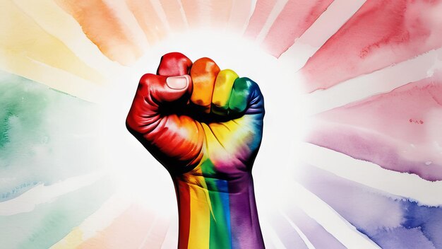 Rainbow Pride Fist concetto del mese del Pride