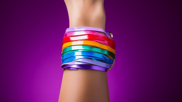 Rainbow Pride Forearm ha sparato al simbolo LGBTQ in Creative Studio Lighting