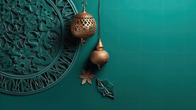 Ramadan banner concept design con sfondo pastello