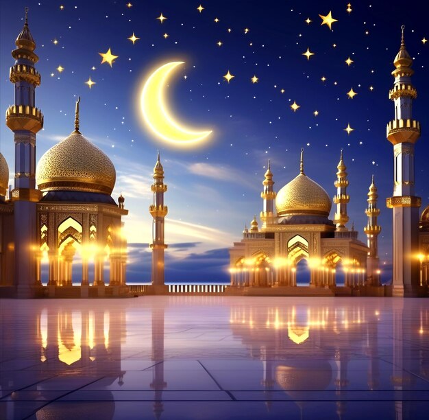 Ramadan Eid Mubarak Festa islamica Moschea cielo sfondo