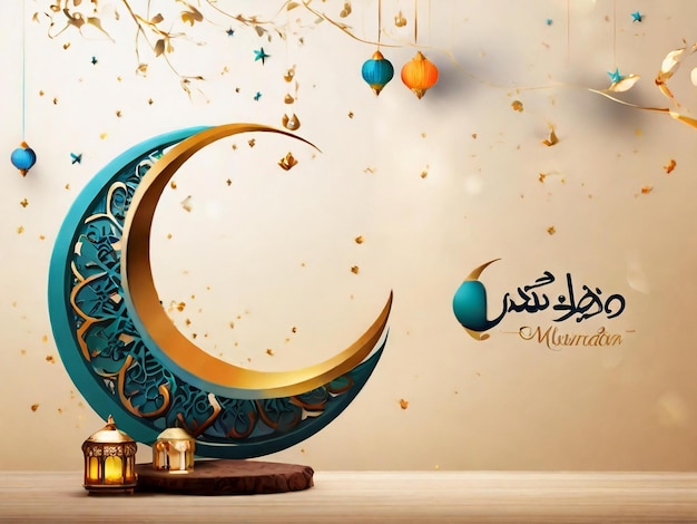 Ramadan eid mubarak sfondo islamico generato da AI