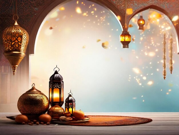 Ramadan eid mubarak sfondo islamico generato da AI