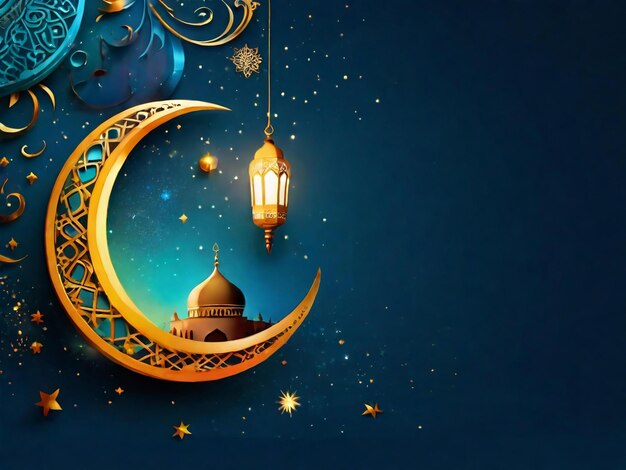 Ramadan eid mubarak sfondo islamico generato da AI