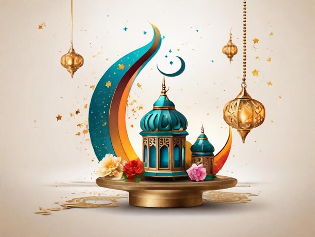 Ramadan eid mubarak sfondo islamico generato da AI