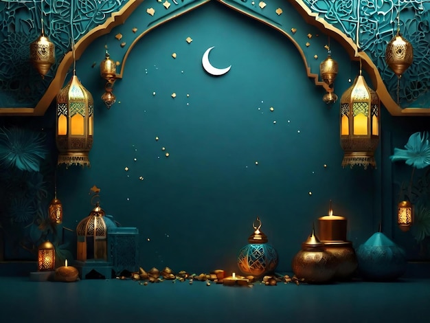 Ramadan eid mubarak sfondo islamico generato da AI