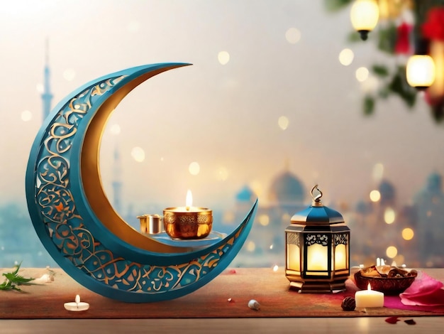 Ramadan eid mubarak sfondo islamico generato da AI