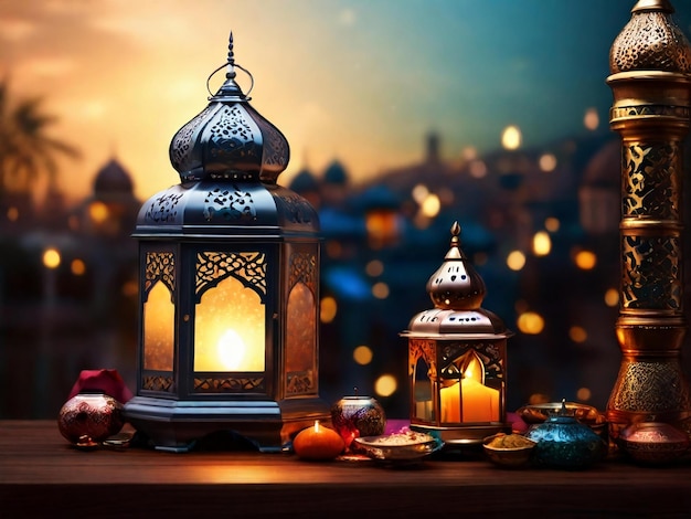 Ramadan eid mubarak sfondo islamico generato da AI