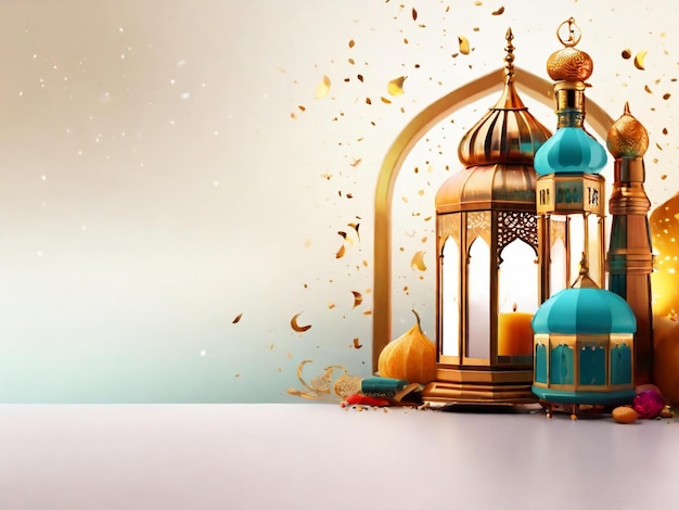 Ramadan eid mubarak sfondo islamico generato da AI