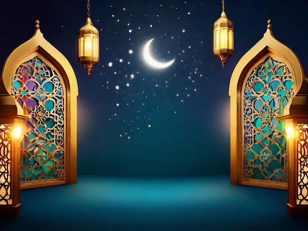 Ramadan eid mubarak sfondo islamico generato da AI