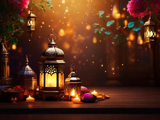 Ramadan eid mubarak sfondo islamico generato da AI