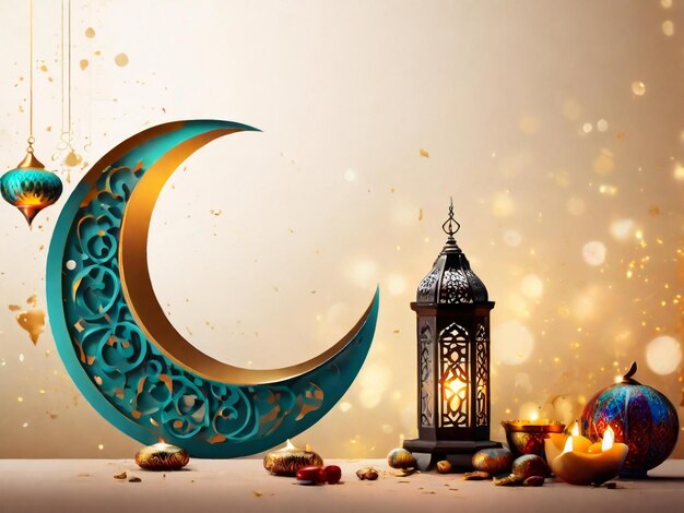 Ramadan eid mubarak sfondo islamico generato da AI