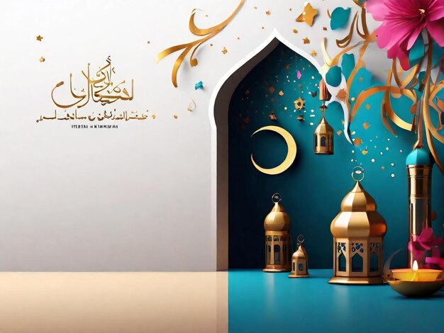 Ramadan eid mubarak sfondo islamico generato dall'intelligenza artificiale