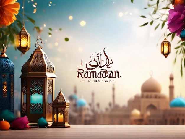 Ramadan eid mubarak sfondo islamico generato dall'intelligenza artificiale