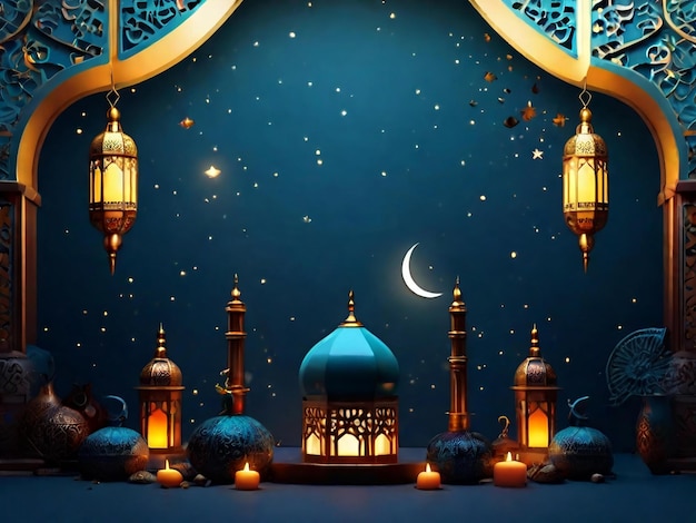 Ramadan eid mubarak sfondo islamico generato dall'intelligenza artificiale