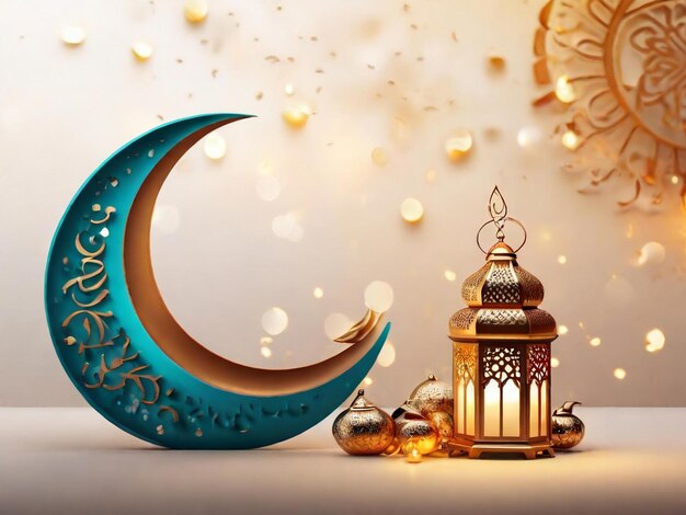 Ramadan eid mubarak sfondo islamico generato dall'intelligenza artificiale
