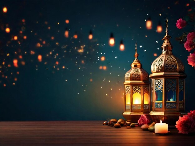 Ramadan eid mubarak sfondo islamico generato dall'intelligenza artificiale