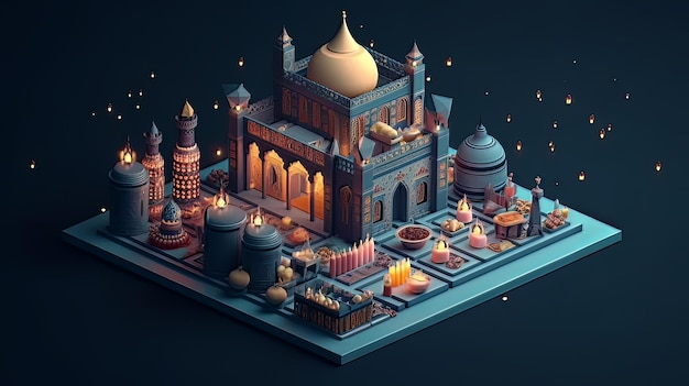 Ramadan Il nono mese del calendario islamico Osservato dai musulmani di tutto il mondo come Un mese di digiuno, preghiera, ripercussioni sulla società Mese che commemora i primi versi del Profeta Muhammad ai arte generata