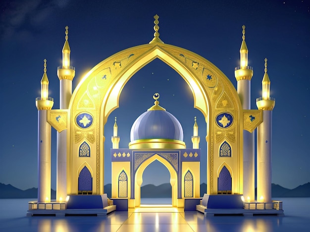 Ramadan Kareem Decorazione islamica moschea mezzaluna generata da AI Immagine