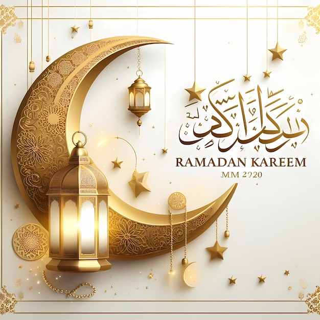 Ramadan Kareem Images Template Cartella di saluto islamica e sfondo