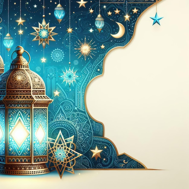 Ramadan kareem islamico religioso classico background design con spazio di copia