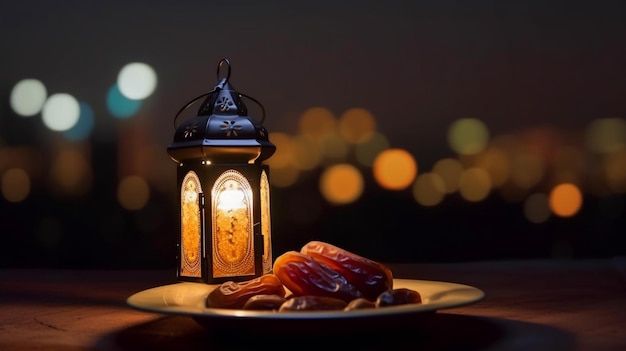Ramadan Muslim Holiday Background Ai generativo