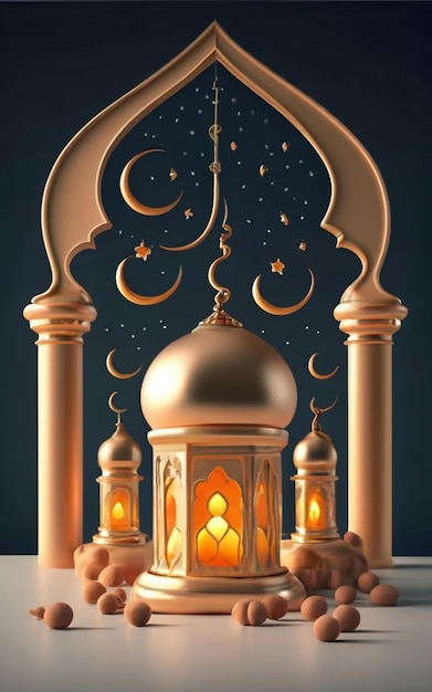 Ramadan social media post modello di progettazione 3d