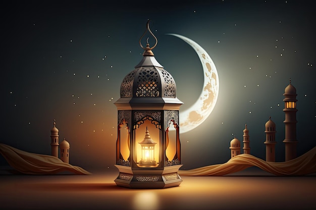 Ramadan vacanza sfondo illustrazione AI generativo