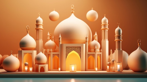 Ramadan vacanza sfondo illustrazione AI generativo