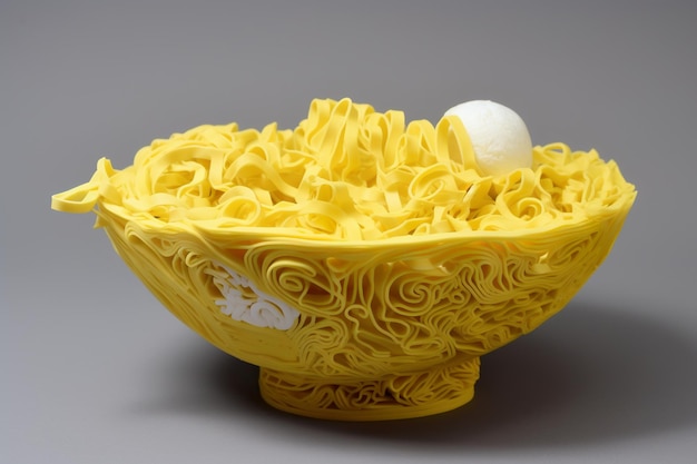 Ramen giallo modello 3D carta fantasia art