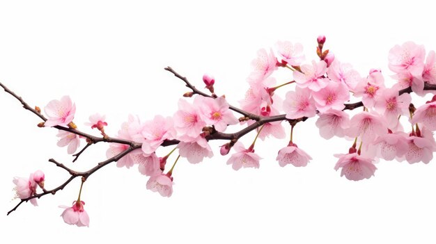 Rami di Sakura isolati su sfondo bianco